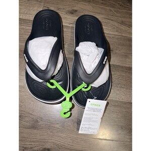 Croc Flip Flop Sandals M6 W8 Black And White